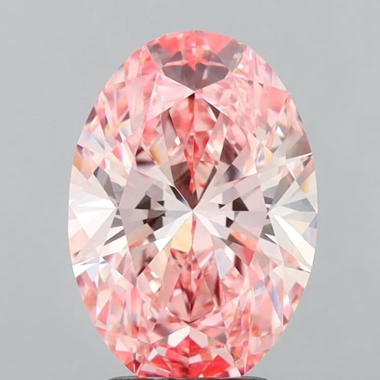 3.09ct Oval Lab Grown Diamond (Colour Fancy Vivid Pink, Clarity VVS1, IGI Certified)