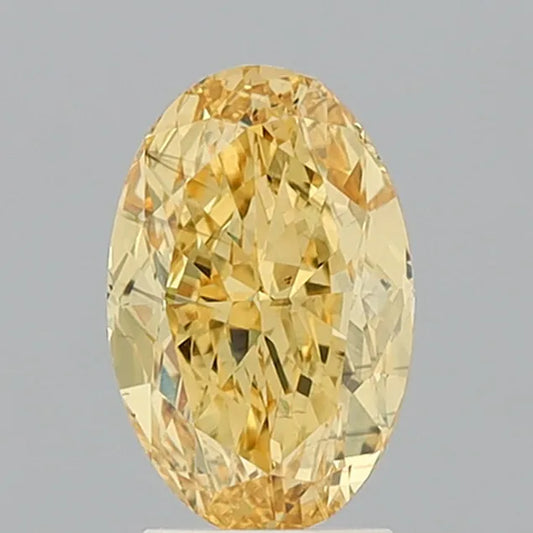 3.09ct Oval Lab Grown Diamond (Colour Fancy Vivid Yellow, Clarity SI1, IGI Certified)