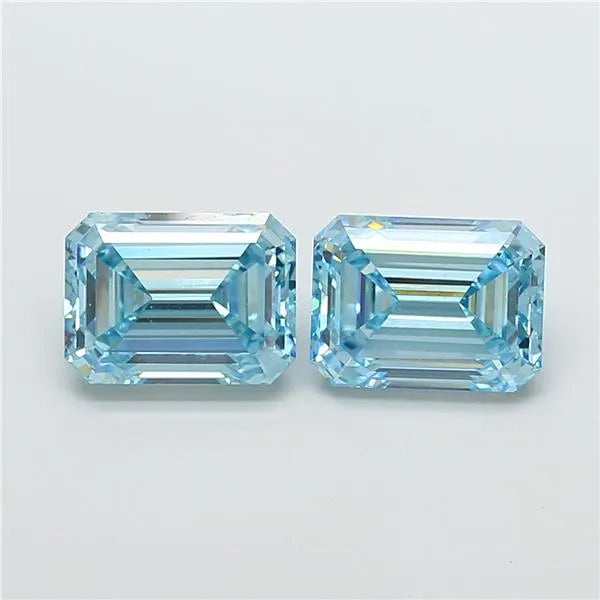 3.10ct Emerald Lab Grown Diamond (Colour Fancy Vivid Greenish Blue, Clarity VS2, IGI Certified)