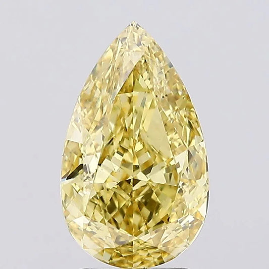 3.20ct Pear Lab Grown Diamond (Colour Fancy Vivid Yellow, Clarity VS1, IGI Certified)