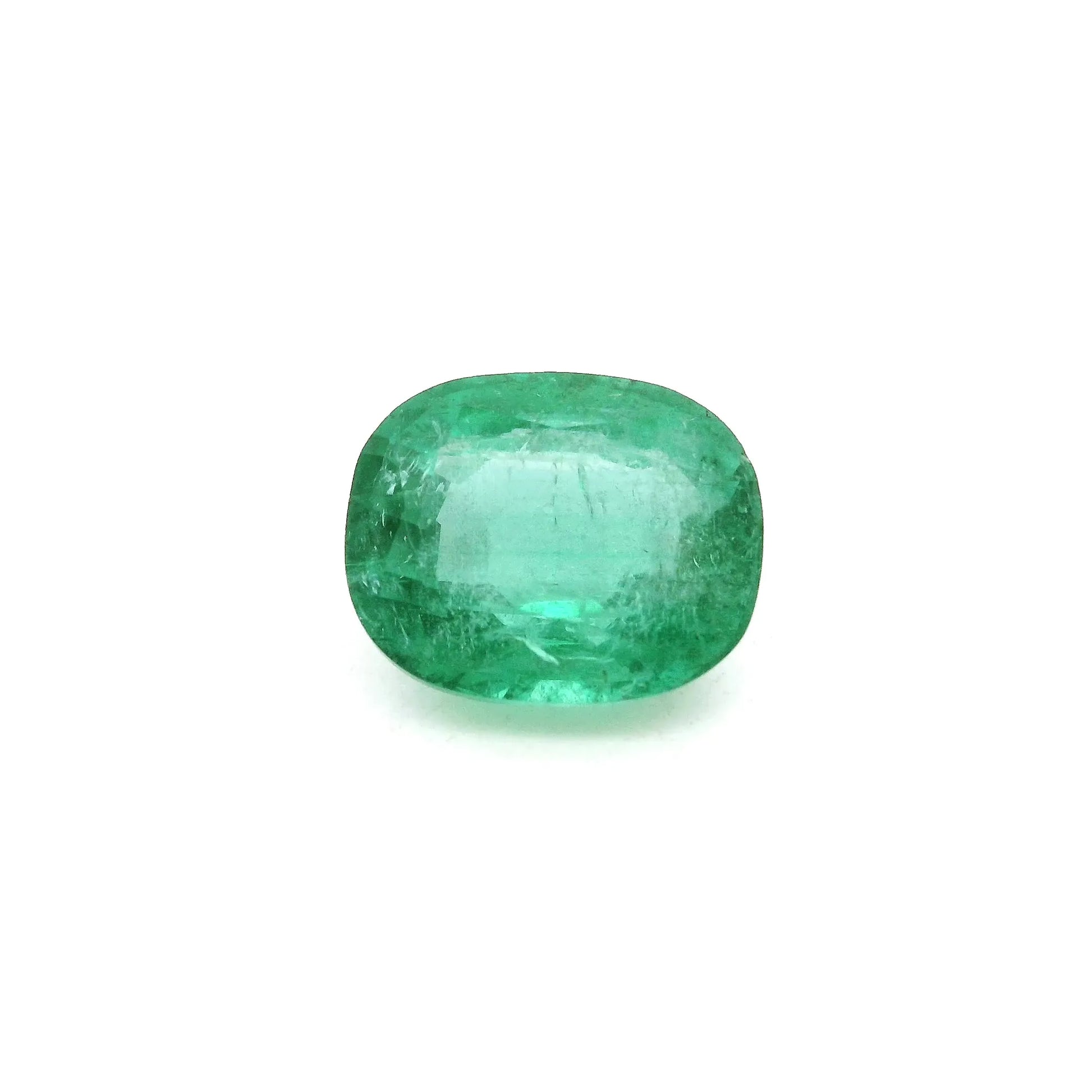 3.24ct Cushion Natural Emerald (Colour Green, Clarity Slightly Included, Cut Faceted)