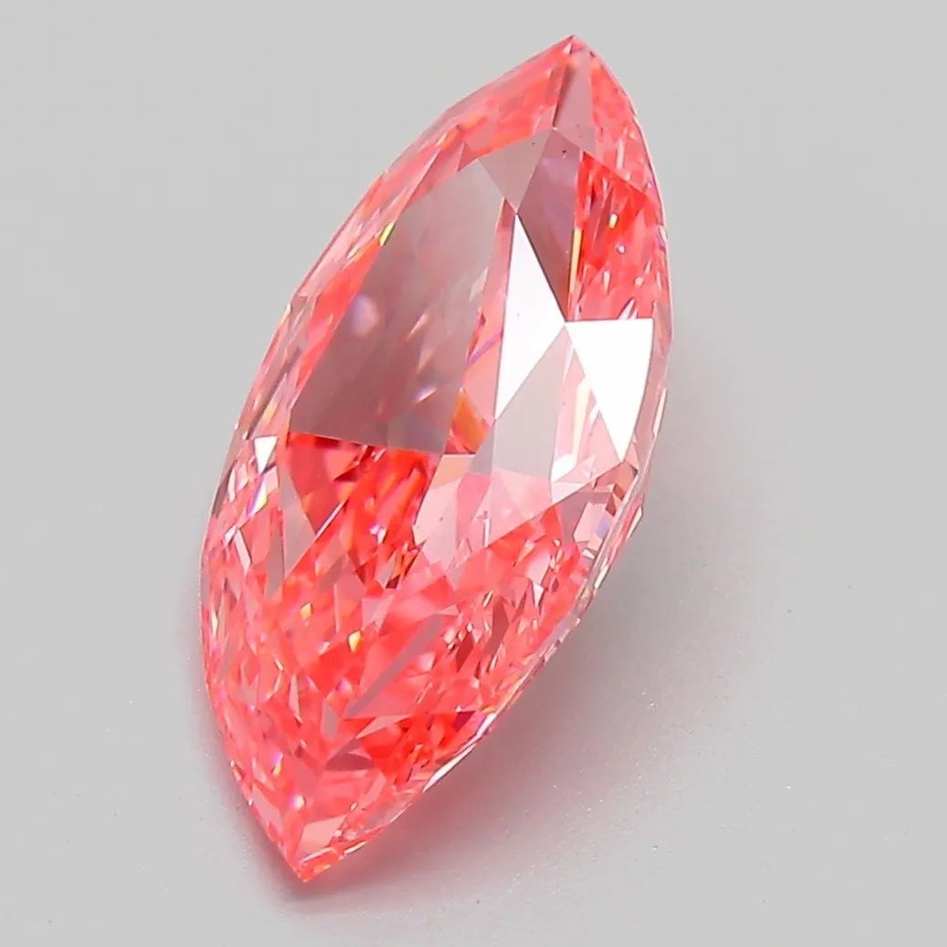3.24ct Marquise Lab Grown Diamond (Colour Fancy Vivid Pink, Clarity VS1, IGI Certified)