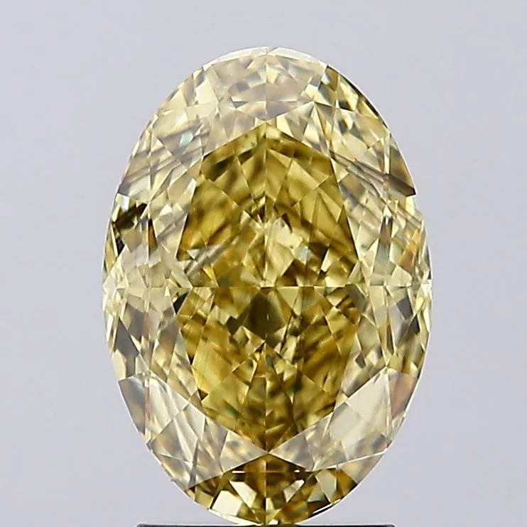 3.28ct Oval Lab Grown Diamond (Colour Fancy Vivid Yellow, Clarity SI1, IGI Certified)