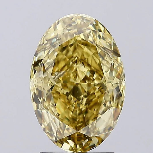 3.28ct Oval Lab Grown Diamond (Colour Fancy Vivid Yellow, Clarity SI1, IGI Certified)