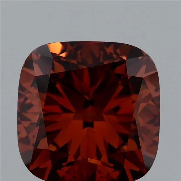 3.38ct Cushion modified Lab Grown Diamond (Colour Fancy Orangey Brown, Clarity VS2, IGI Certified)
