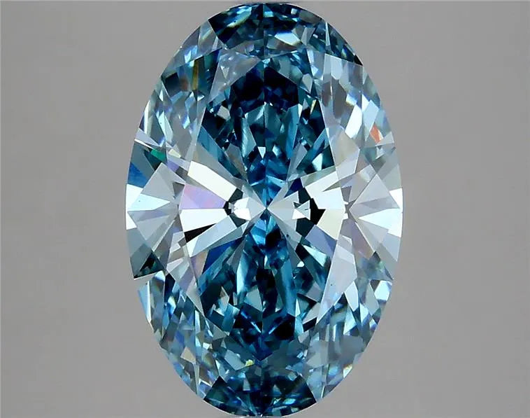 3.38ct Oval Lab Grown Diamond (Colour Fancy Vivid Blue, Clarity VS1, IGI Certified)