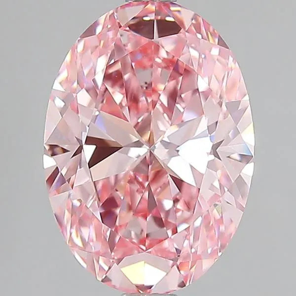 3.41ct Oval Lab Grown Diamond (Colour Fancy Vivid Pink, Clarity VS1, IGI Certified)