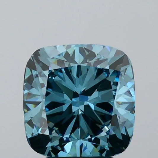 3.43ct Cushion brilliant Lab Grown Diamond (Colour Fancy Vivid Blue, Clarity VVS2, IGI Certified)