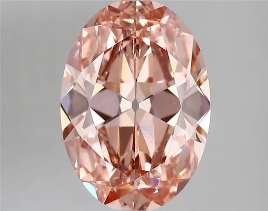 3.44ct Oval Lab Grown Diamond (Colour Fancy Vivid Pink, Clarity VVS2, IGI Certified)
