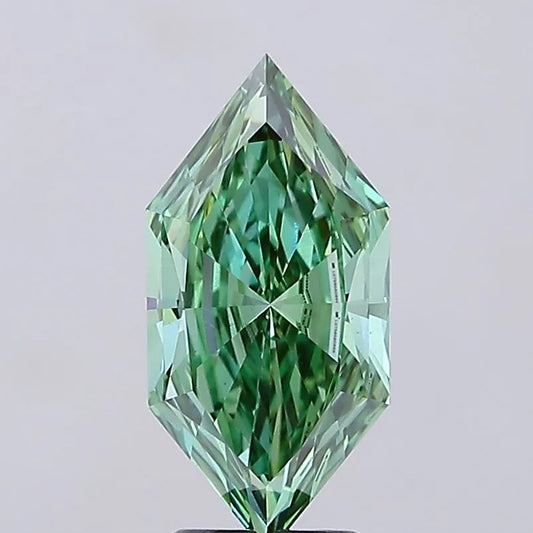 3.47ct Hexagonal Lab Grown Diamond (Colour Fancy Vivid Green, Clarity VS1, IGI Certified)