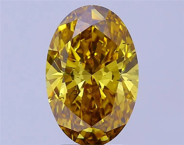 3.54ct Oval Lab Grown Diamond (Colour Fancy Vivid Brownish Yellow, Clarity SI1, IGI Certified)