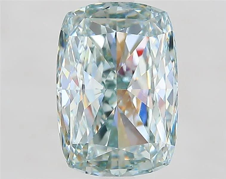 3.56ct Cushion modified Lab Grown Diamond (Colour Fancy Blueish Green, Clarity VVS2, IGI Certified)
