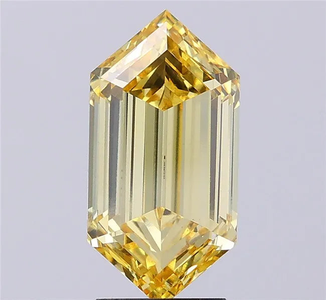 3.57ct Hexagonal Lab Grown Diamond (Colour Fancy Yellow, Clarity VVS2, IGI Certified)