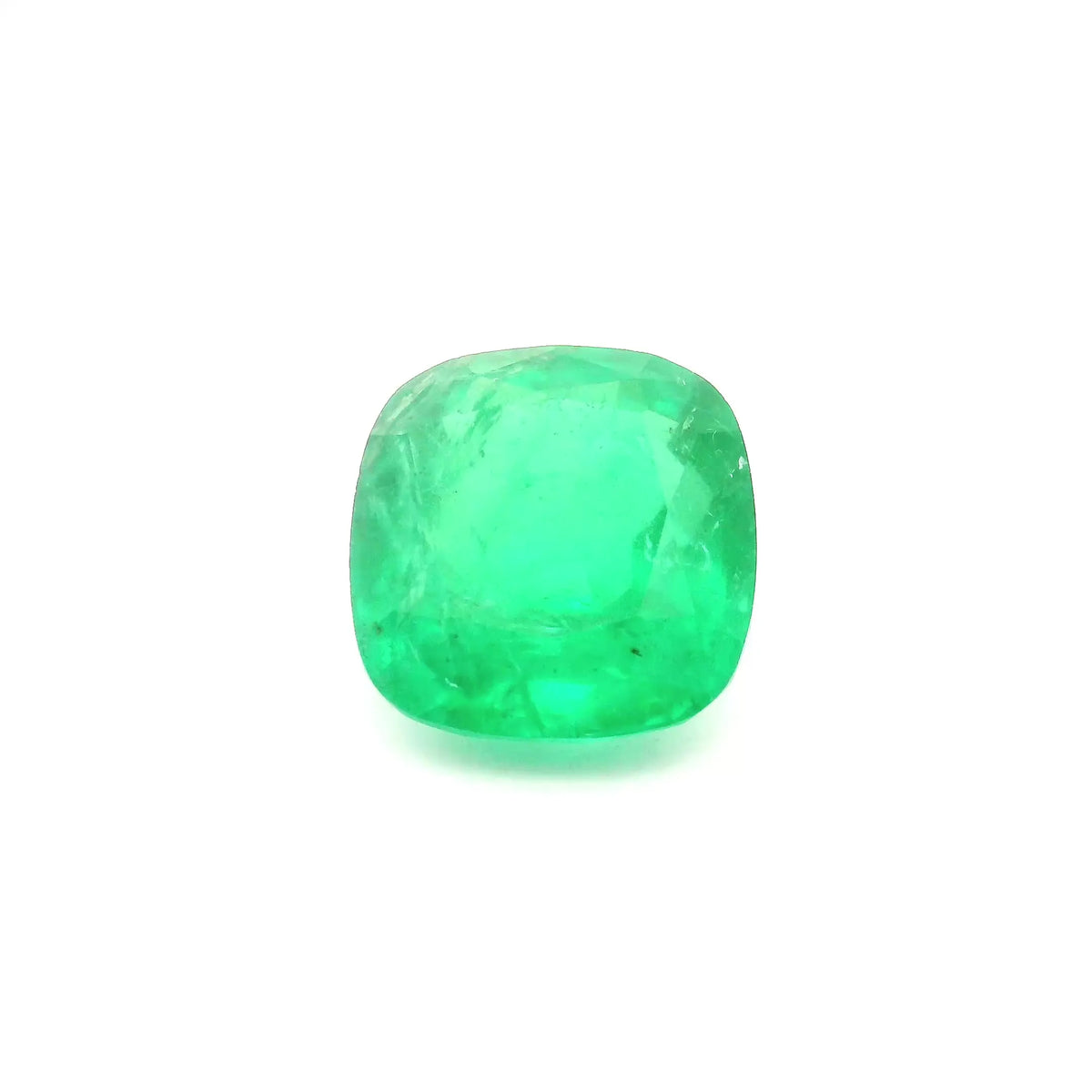 3.66ct Cushion Natural Emerald (Colour Green, Clarity Slightly Included, Cut Faceted)