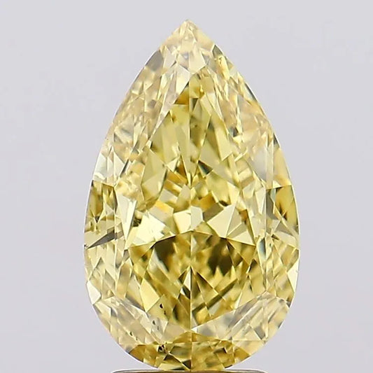 3.68ct Pear Lab Grown Diamond (Colour Fancy Vivid Yellow, Clarity VS2, IGI Certified)