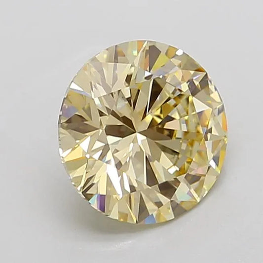 3.72ct Round Lab Grown Diamond (Colour Fancy Light Brownish Yellow, Clarity VS1, Cut EX, IGI Certified)