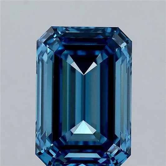 3.77ct Emerald Lab Grown Diamond (Colour Fancy Vivid Blue, Clarity VS1, IGI Certified)