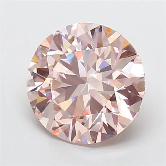 3.84ct Round Lab Grown Diamond (Colour Fancy Light Pink, Clarity VS1, Cut ID, IGI Certified)