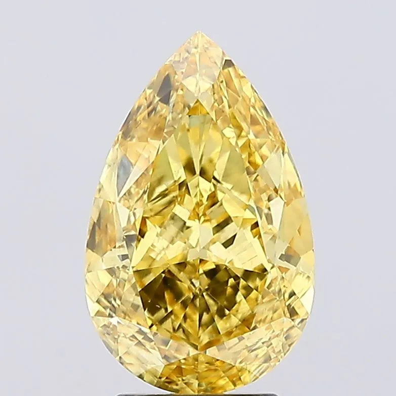3.88ct Pear Lab Grown Diamond (Colour Fancy Vivid Yellow, Clarity VS2, IGI Certified)