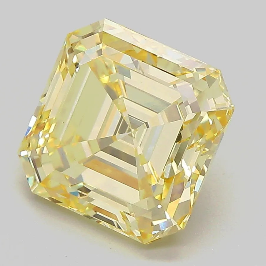 4.01ct Asscher Lab Grown Diamond (Colour Fancy Intense Yellow, Clarity VVS2, IGI Certified)