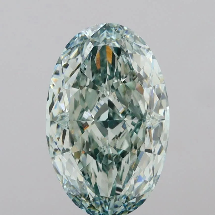 4.01ct Oval Lab Grown Diamond (Colour Fancy Vivid Green, Clarity VVS2, IGI Certified)