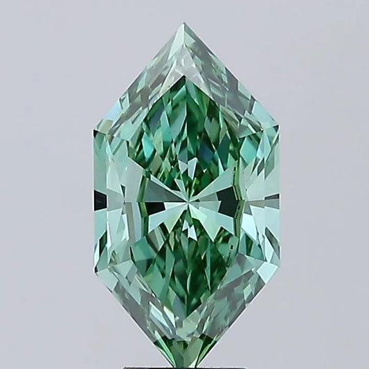 4.04ct Hexagonal Lab Grown Diamond (Colour Fancy Vivid Green, Clarity VS1, IGI Certified)