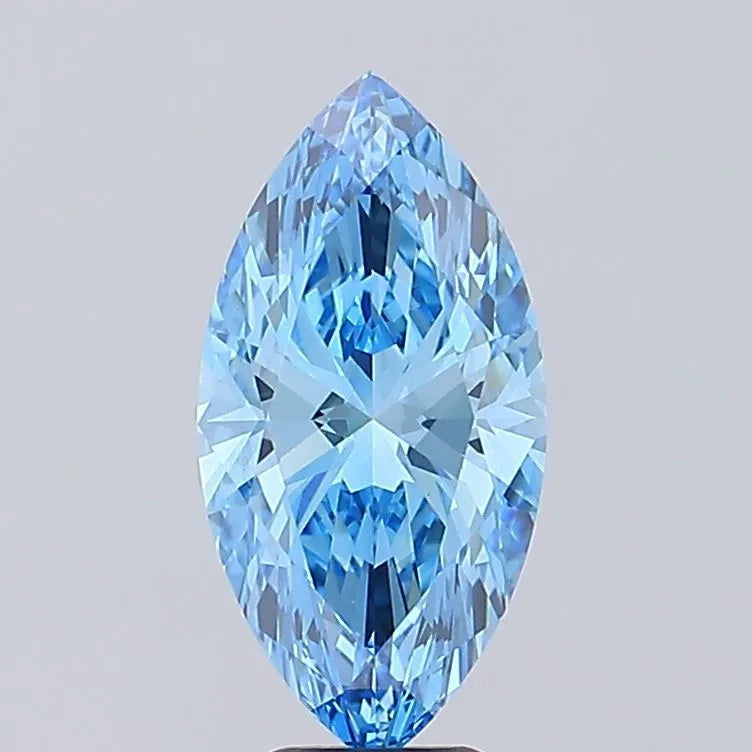 4.04ct Marquise Lab Grown Diamond (Colour Fancy Vivid Blue, Clarity VVS2, IGI Certified)