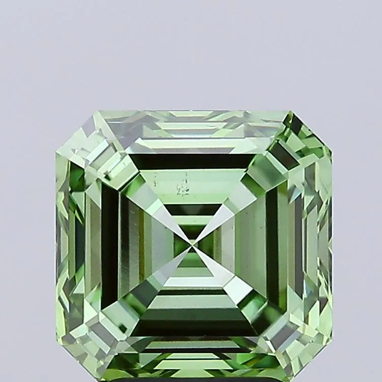 4.05ct Asscher Lab Grown Diamond (Colour Fancy Vivid Green, Clarity VVS2, IGI Certified)
