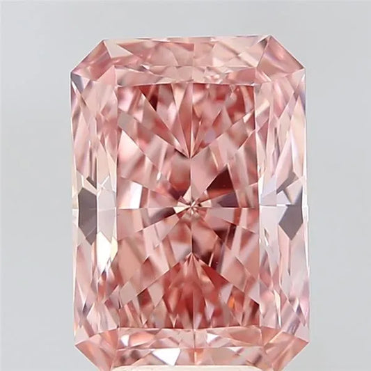 4.05ct Radiant Lab Grown Diamond (Colour Fancy Vivid Brownish Pink, Clarity VVS2, IGI Certified)