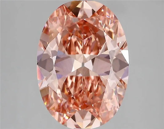 4.06ct Oval Lab Grown Diamond (Colour Fancy Vivid Pink, Clarity VS1, IGI Certified)