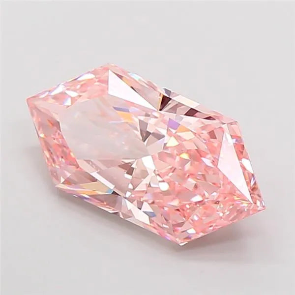 4.08ct Hexagonal Lab Grown Diamond (Colour Fancy Vivid Pink, Clarity VVS2, IGI Certified)