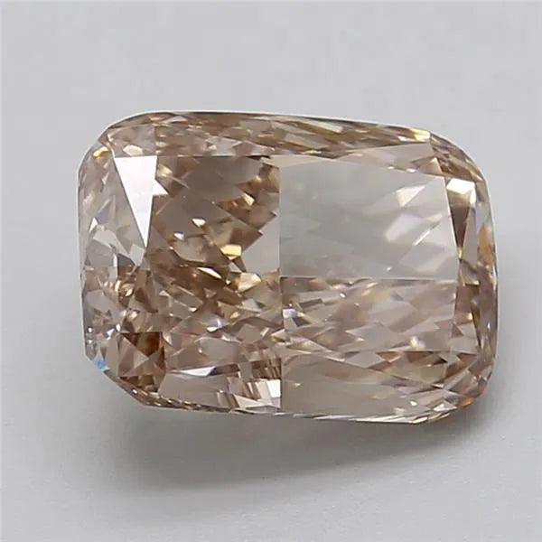 4.09ct Cushion modified Lab Grown Diamond (Colour Fancy Light Brown, Clarity VS1, IGI Certified)