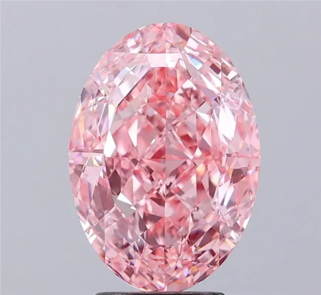 4.09ct Oval Lab Grown Diamond (Colour Fancy Vivid Pink, Clarity VVS1, IGI Certified)