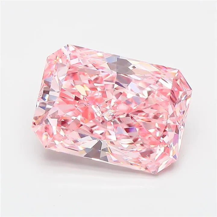 4.20ct Radiant Lab Grown Diamond (Colour Fancy Vivid Pink, Clarity VS1, IGI Certified)