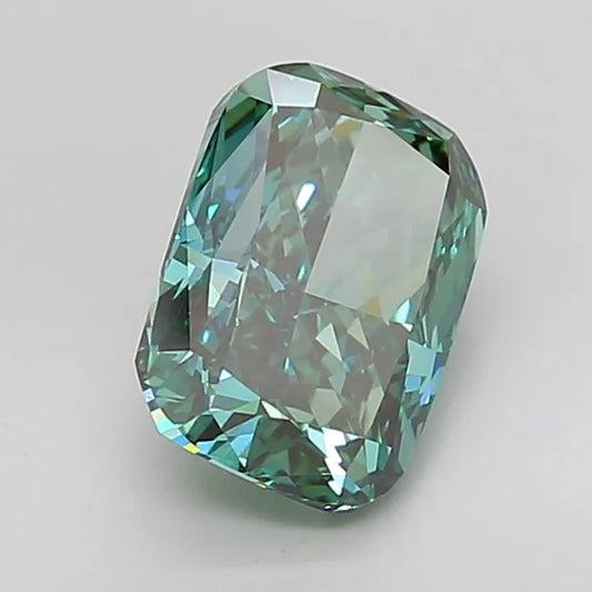 4.51ct Cushion modified Lab Grown Diamond (Colour Fancy Vivid Green, Clarity VVS2, IGI Certified)