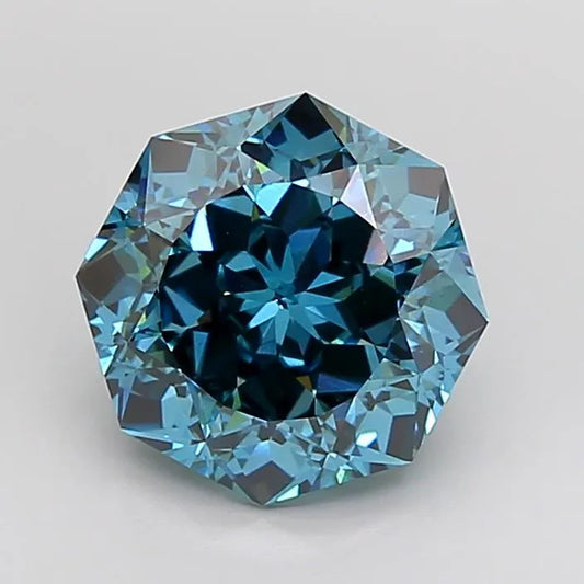 4.52ct Octagonal Lab Grown Diamond (Colour Fancy Vivid Blue, Clarity VS1, IGI Certified)