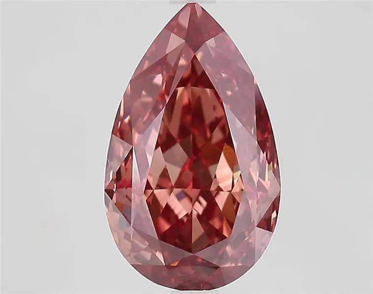 4.70ct Pear Lab Grown Diamond (Colour Fancy Vivid Brown Pink, Clarity VVS2, IGI Certified)