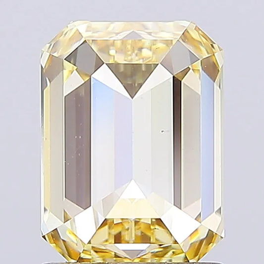 2.01ct Emerald Lab Grown Diamond (Colour Fancy Intense Yellow, Clarity VS2, IGI Certified)