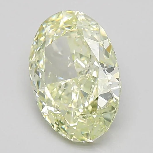 2.07ct Oval Lab Grown Diamond (Colour Fancy Light Greenish Yellow, Clarity VS1, Cut GD, IGI Certified)