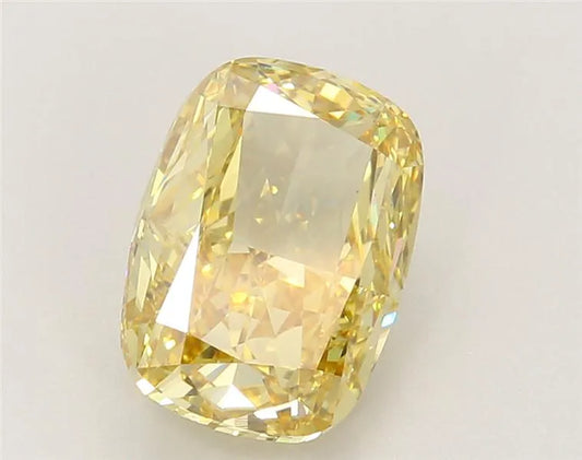 3.57ct Cushion modified Lab Grown Diamond (Colour Fancy Vivid Yellow, Clarity VS1, IGI Certified)