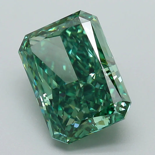 5.00ct Radiant Lab Grown Diamond (Colour Fancy Vivid Green, Clarity VS1, IGI Certified)