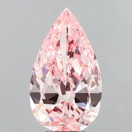 5.01ct Pear Lab Grown Diamond (Colour Fancy Vivid Pink, Clarity VS1, IGI Certified)