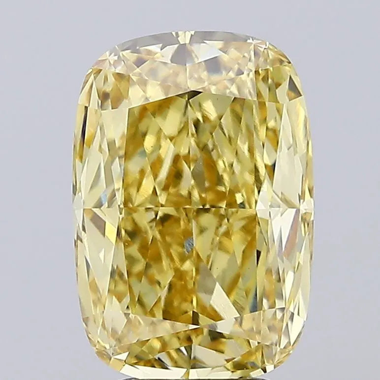 5.06ct Cushion modified Lab Grown Diamond (Colour Fancy Intense Yellow, Clarity VVS2, IGI Certified)