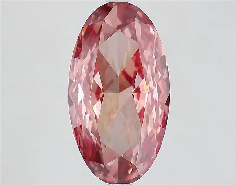 5.61ct Oval Lab Grown Diamond (Colour Fancy Vivid Pink, Clarity VVS2, IGI Certified)