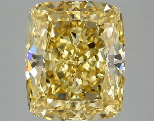 3.10ct Cushion modified Lab Grown Diamond (Colour Fancy Intense Yellow, Clarity VVS2, IGI Certified)