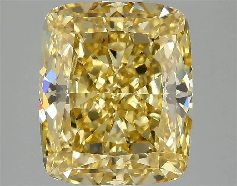 3.10ct Cushion modified Lab Grown Diamond (Colour Fancy Intense Yellow, Clarity VVS2, IGI Certified)