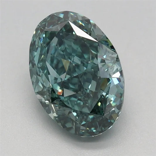 1.55ct Oval Lab Grown Diamond (Colour Fancy Vivid Green, Clarity VS2, IGI Certified)