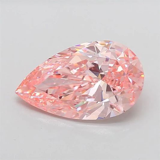 6.02ct Pear Lab Grown Diamond (Colour Fancy Vivid Pink, Clarity VS1, IGI Certified)