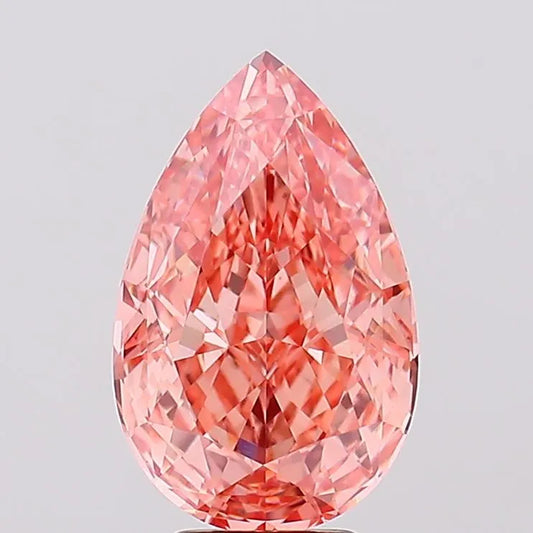 6.10ct Pear Lab Grown Diamond (Colour Fancy Vivid Pink, Clarity VS1, IGI Certified)
