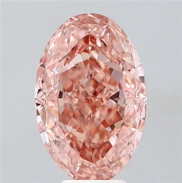 7.02ct Oval Lab Grown Diamond (Colour Fancy Vivid Pink, Clarity VS2, IGI Certified)